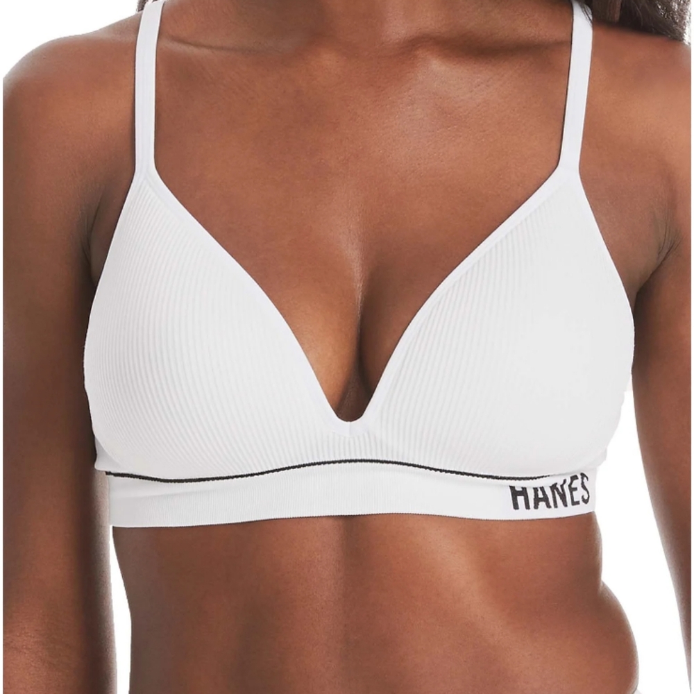 2 Hanes Originals Women's Rib Contour Wirefree Bra - Picture 4 of 11